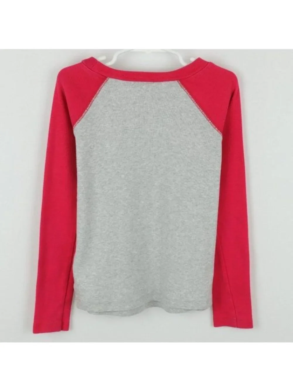 American Girl Girls Size 8 Gray Red Reindeer Graphic Long Sleeve Pajama Top